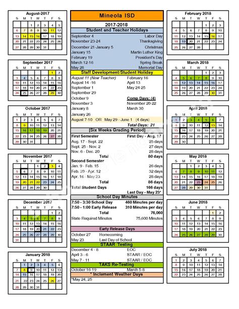 Mineola Isd Calendar